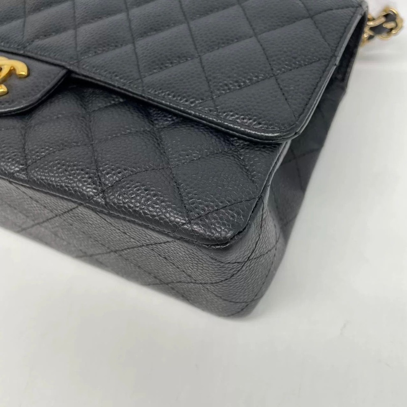 香奈兒口蓋包中號牛皮CHANEL CF25 caviar-8