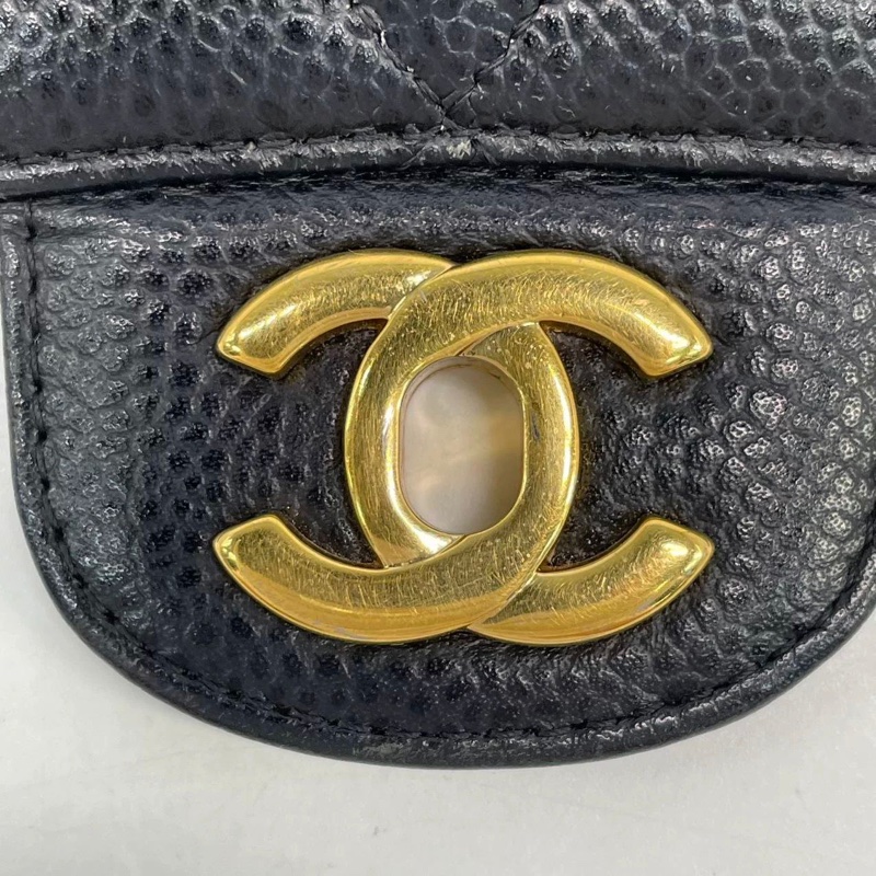 香奈兒口蓋包中號牛皮CHANEL CF25 caviar-9