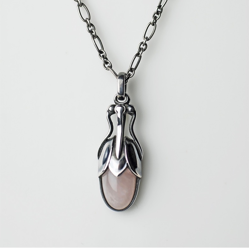 Georg Jensen 喬治傑生 2011 年度紀念款套組（玫瑰石項鍊及夾式耳環）-1