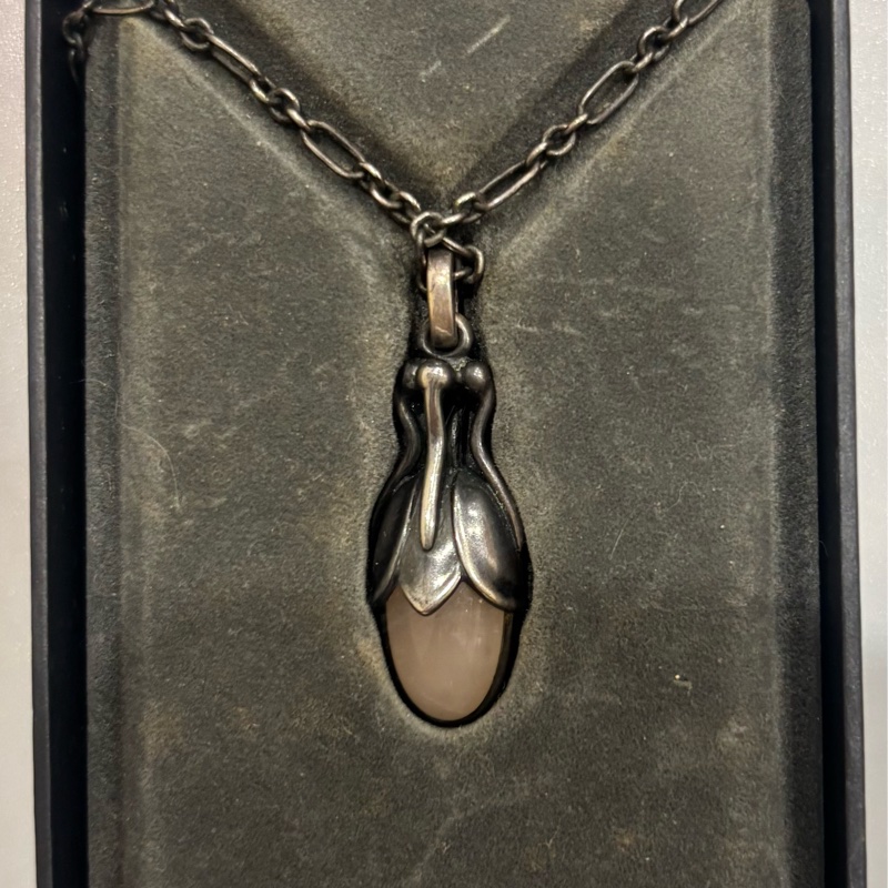 Georg Jensen 喬治傑生 2011 年度紀念款套組（玫瑰石項鍊及夾式耳環）-8