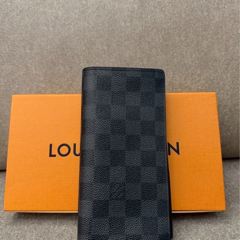 LV黑棋盤格對開長夾