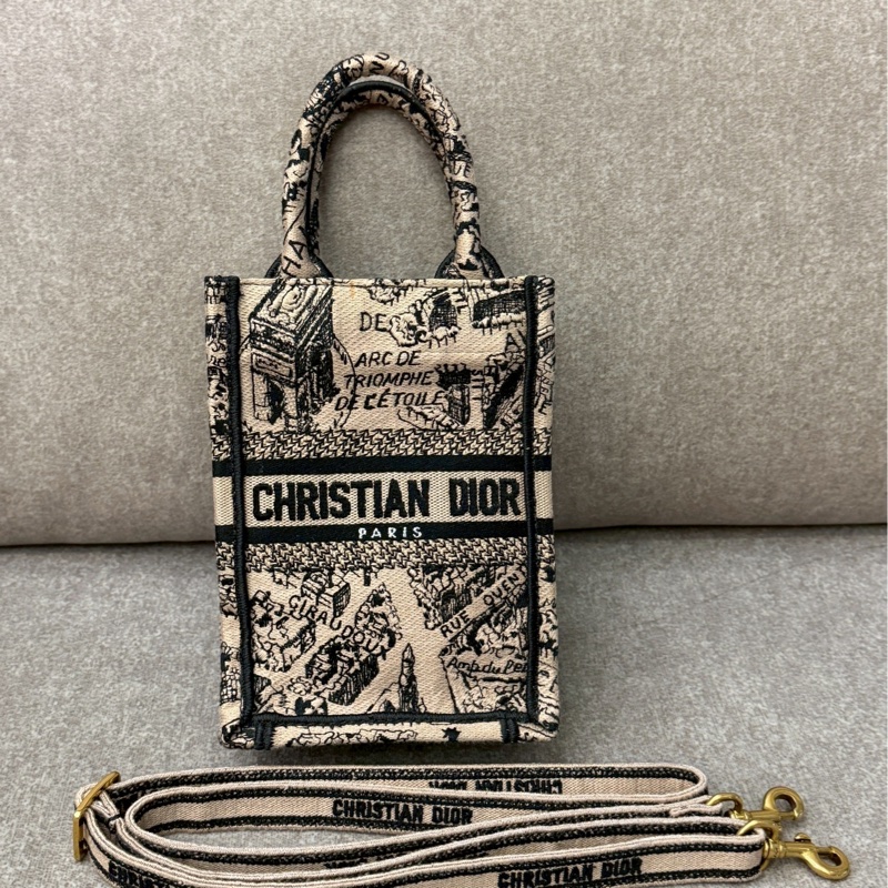 DIOR 地圖刺繡mini tote-0