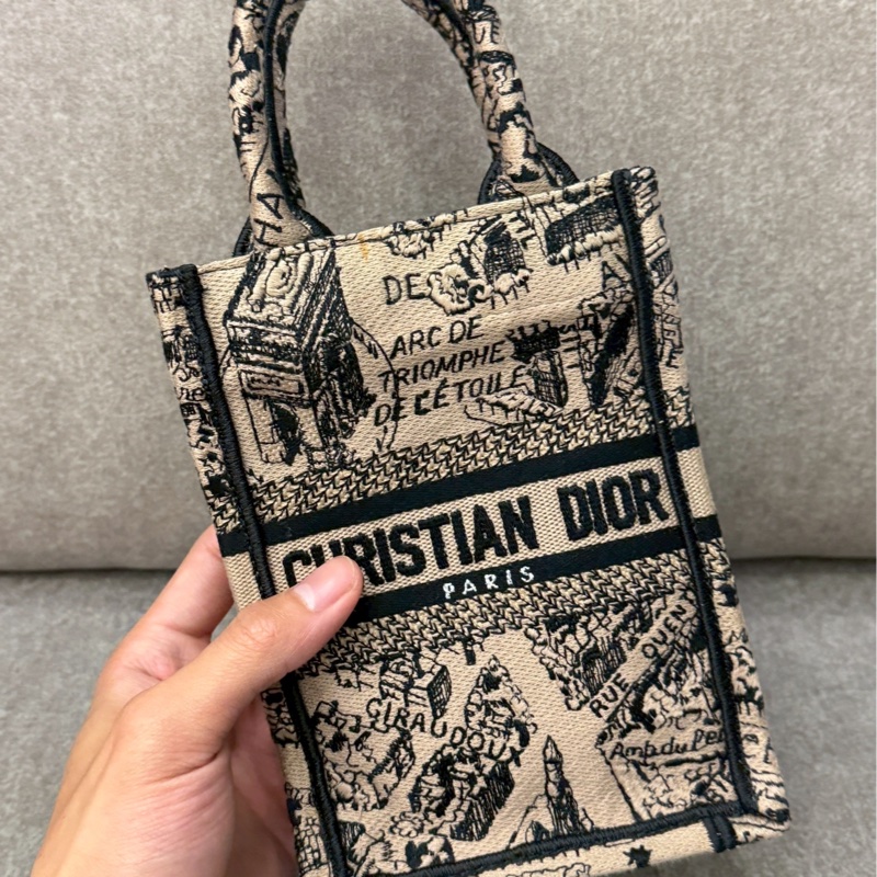 DIOR 地圖刺繡mini tote-1