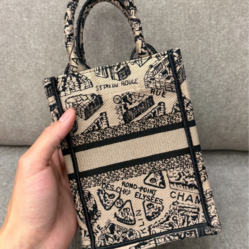 DIOR 地圖刺繡mini tote-4