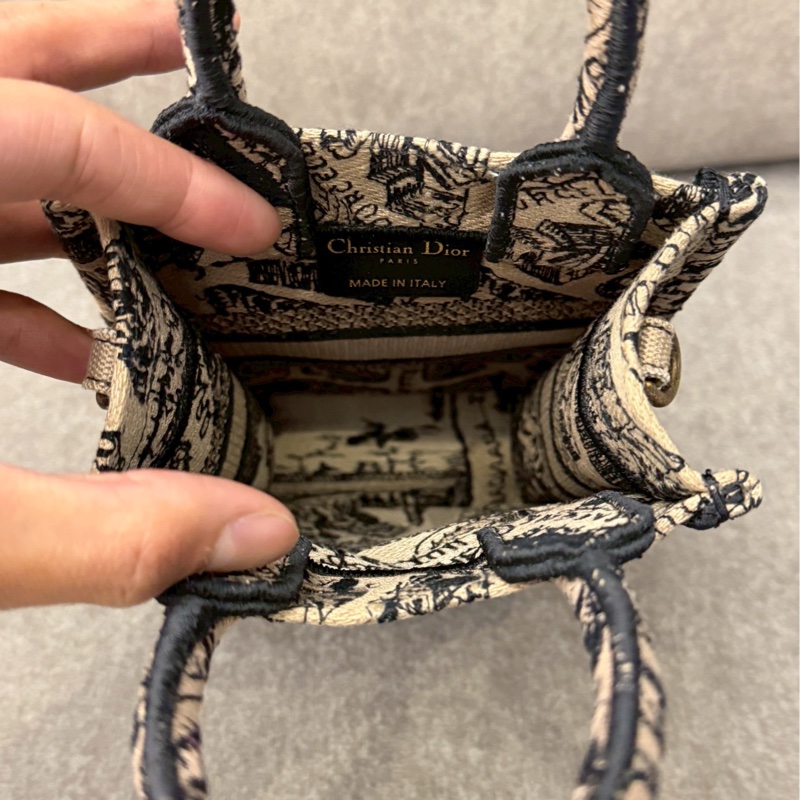 DIOR 地圖刺繡mini tote-6