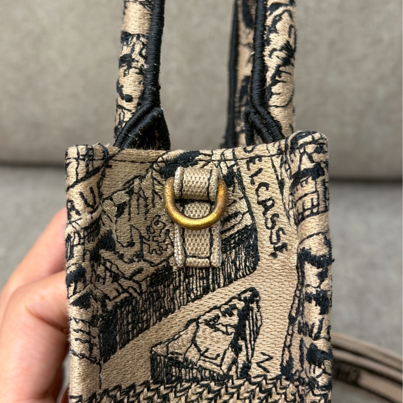 DIOR 地圖刺繡mini tote-9