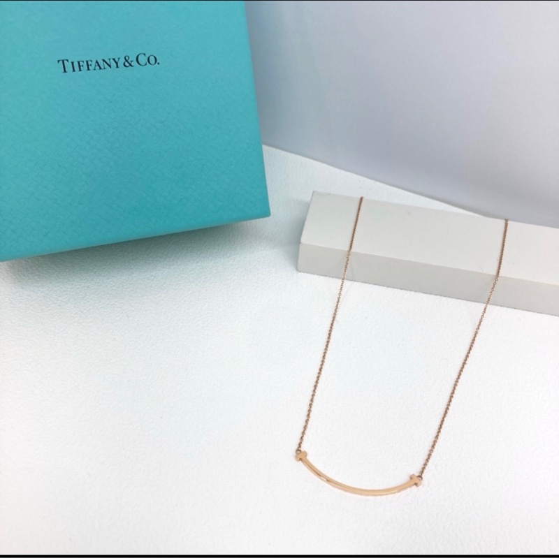 商品名稱 : TIFFANY&CO. 蒂芙尼 T SMILE NECKLACE SMALL SIZE 微笑項鍊小號 K18 PG-2