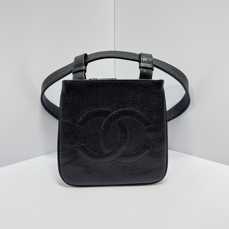 （極新🆕） Chanel 黑金魚子醬牛皮 腰帶腰包 【專櫃9萬多】-1