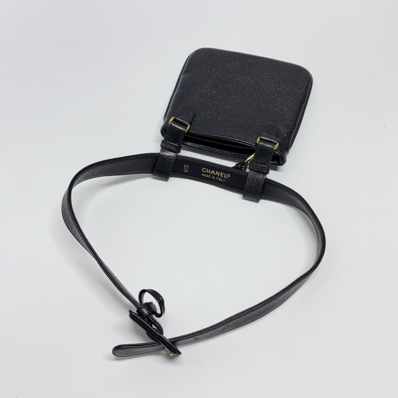 （極新🆕） Chanel 黑金魚子醬牛皮 腰帶腰包 【專櫃9萬多】-3