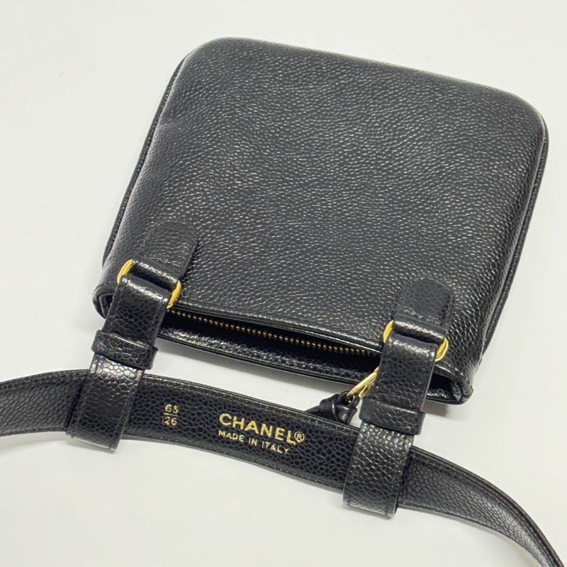 （極新🆕） Chanel 黑金魚子醬牛皮 腰帶腰包 【專櫃9萬多】-4