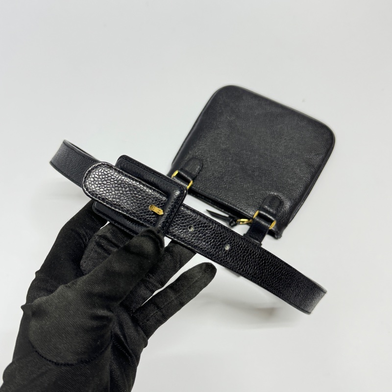 （極新🆕） Chanel 黑金魚子醬牛皮 腰帶腰包 【專櫃9萬多】-5