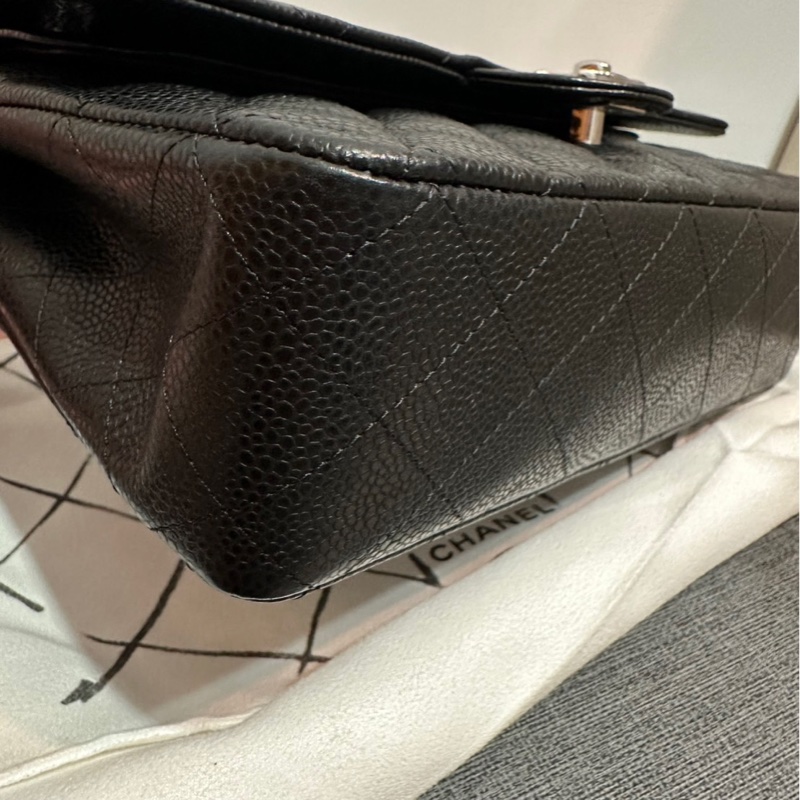 Chanel Classic Flap 經典黑色 25公分 荔枝牛銀釦鏈🇮🇹保卡款-2