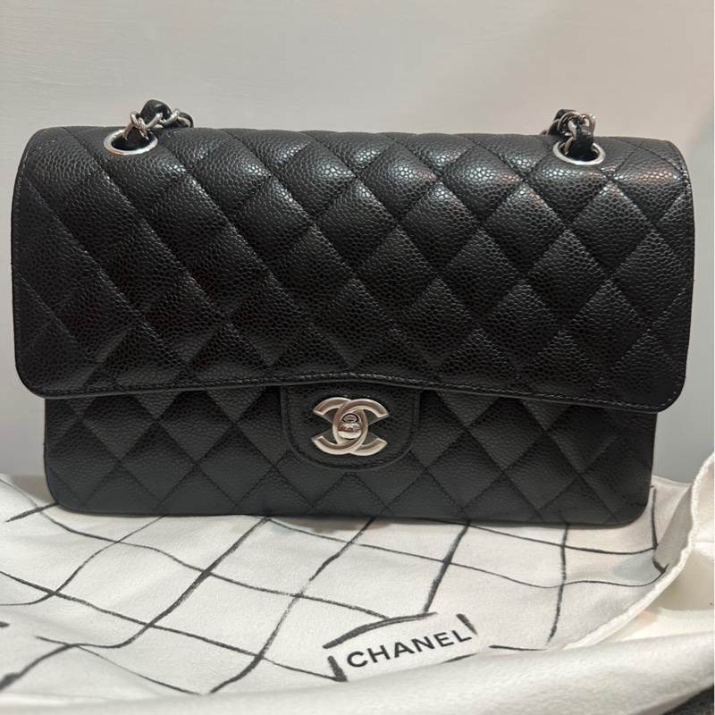 Chanel Classic Flap 經典黑色 25公分 荔枝牛銀釦鏈🇮🇹保卡款-7