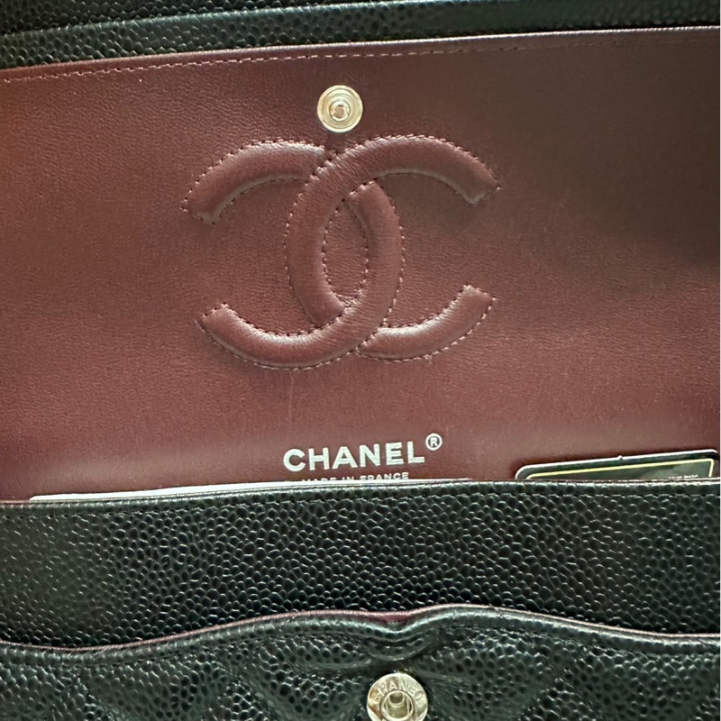 Chanel Classic Flap 經典黑色 25公分 荔枝牛銀釦鏈🇮🇹保卡款-10