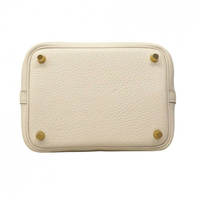 愛馬仕 Picotin Lock PM 手提包，Taurillon Clemence 皮革，珍珠灰，W 印記，女士，P2765422-2