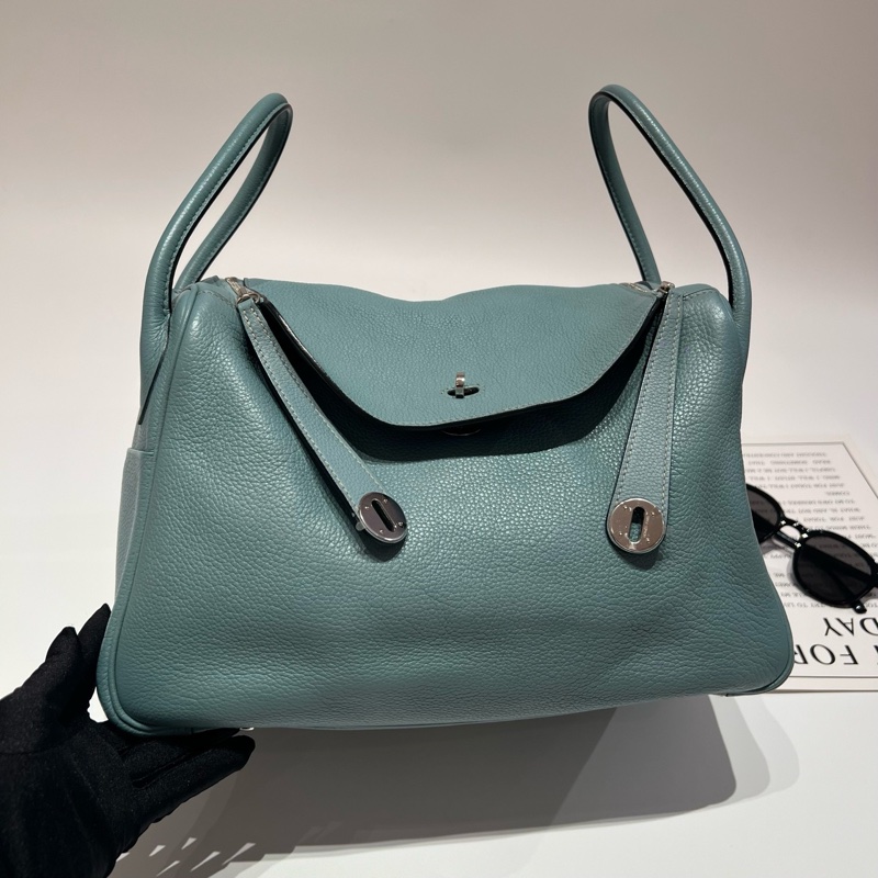 Hermes 愛馬仕 Lindy34 馬卡龍藍 銀扣-0