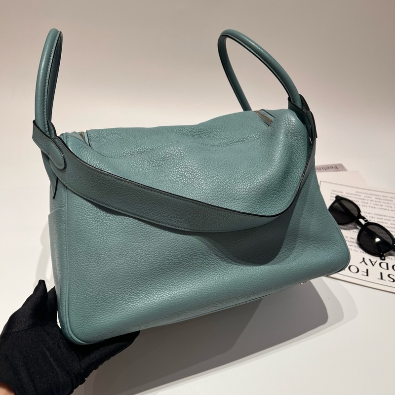 Hermes 愛馬仕 Lindy34 馬卡龍藍 銀扣-2