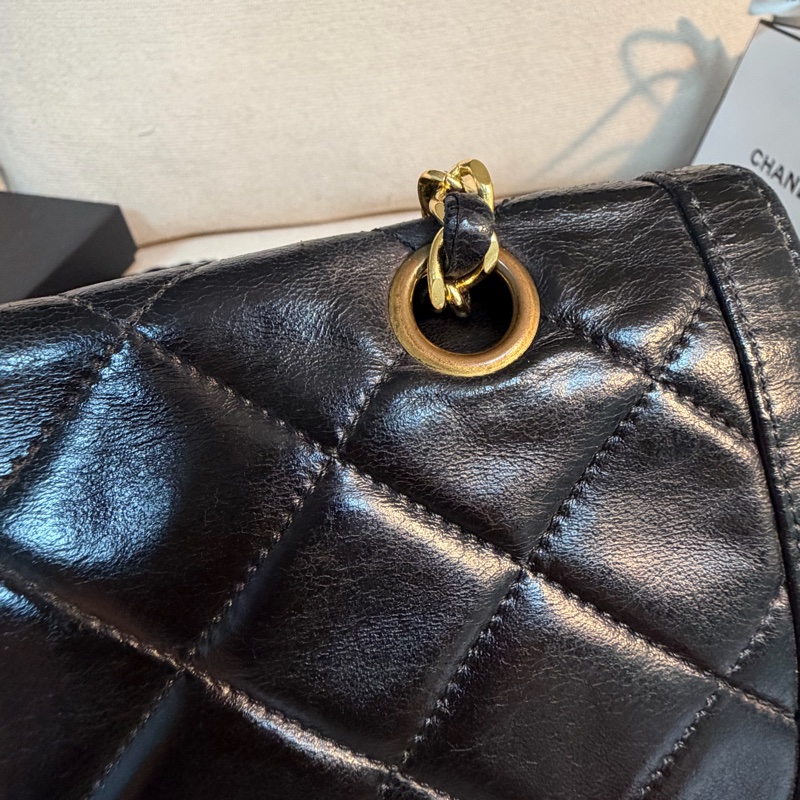 Chanel 香奈兒 cf vintage 老香 巴黎限定 金銀扣 金鏈 尺寸：28*18*6-15