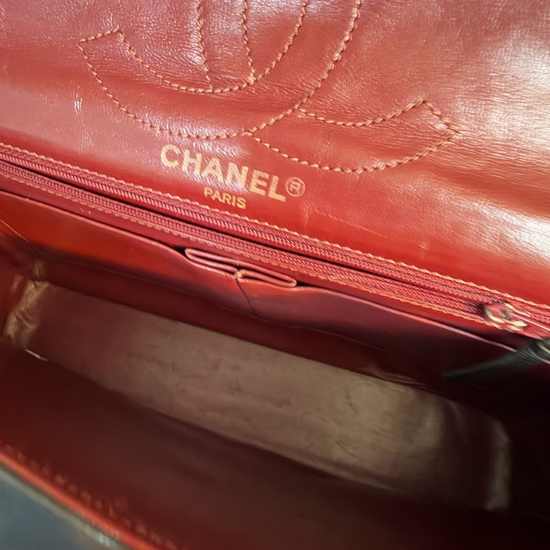 Chanel 香奈兒 cf vintage 老香 巴黎限定 金銀扣 金鏈 尺寸：28*18*6-20