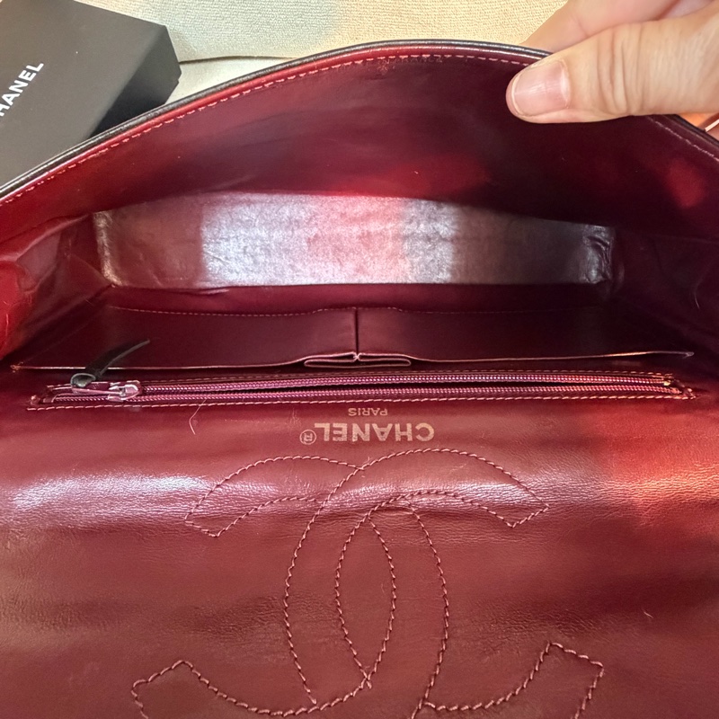 Chanel 香奈兒 cf vintage 老香 巴黎限定 金銀扣 金鏈 尺寸：28*18*6-21