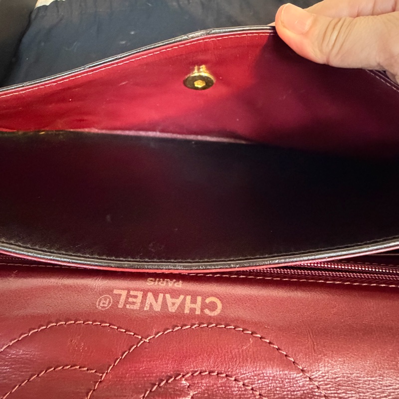 Chanel 香奈兒 cf vintage 老香 巴黎限定 金銀扣 金鏈 尺寸：28*18*6-22