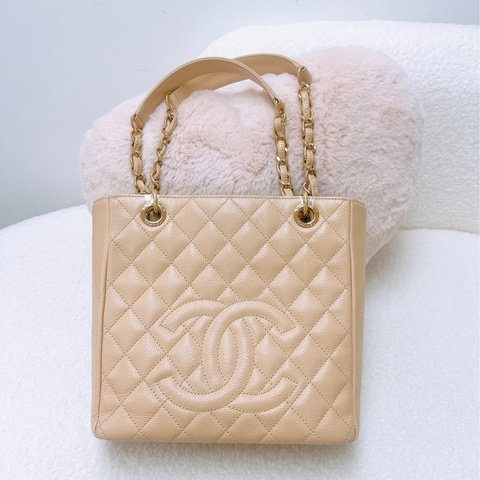 Chanel PST 奶茶牛皮托特包