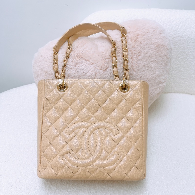 Chanel PST 奶茶牛皮托特包-0