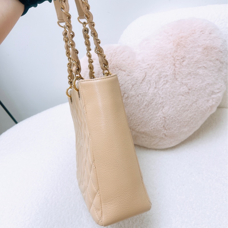 Chanel PST 奶茶牛皮托特包-4