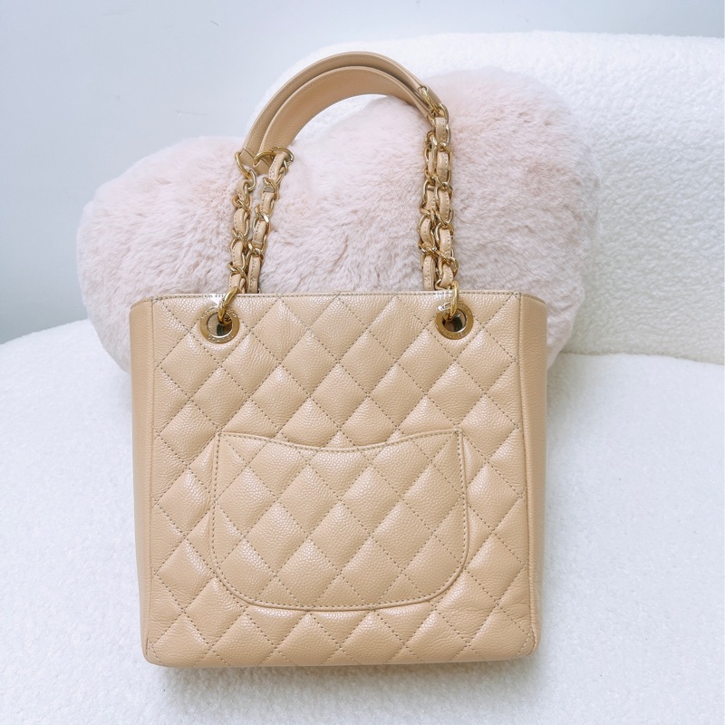 Chanel PST 奶茶牛皮托特包-5