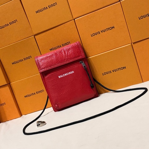 ‼️全台最甜 Balenciaga 巴黎世家 紅皮革 肩背斜背包/手機包