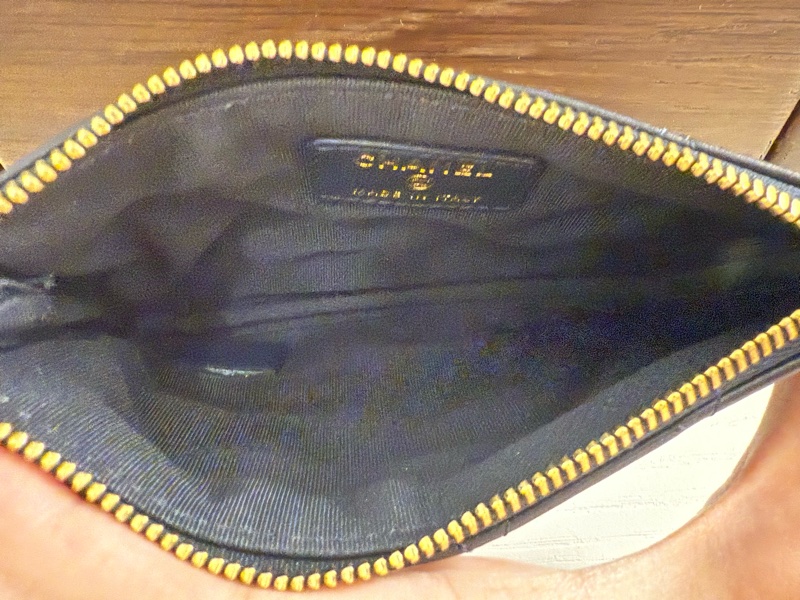 Chanel香奈兒深藍色ㄧ字零錢包-5