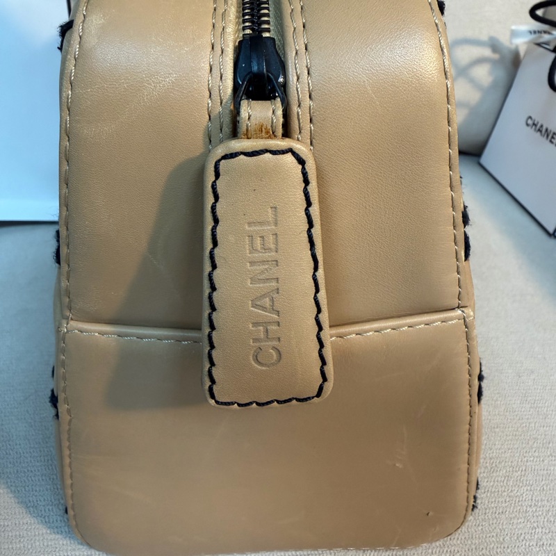 Chanel 香奈兒  粗縫線 手提 波士頓包  32*20*15-3