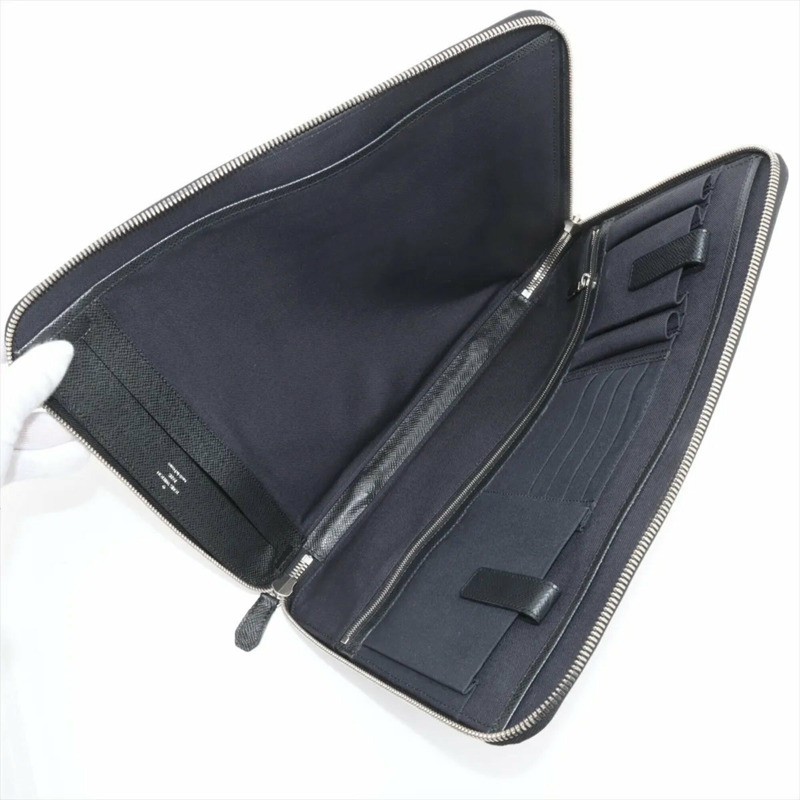 路易威登 Taiga Vladimir M32612 Ardoise 男士皮革第二包手拿包-6