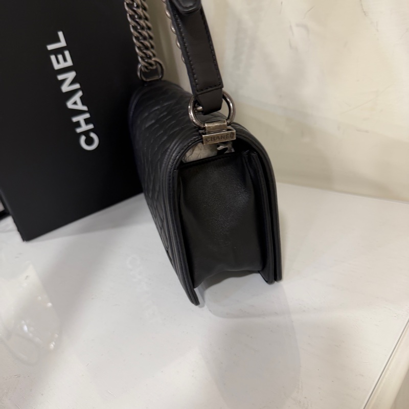 全配❤️ 香奈兒 #黑銀 #leboy25 #中號 #牛皮-5