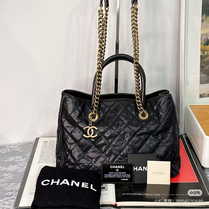 🈶保卡❤️ 香奈兒 #黑金 #荔枝皮 #托特包 #孟買系列-0