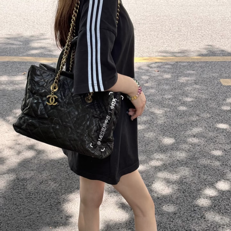 🈶保卡❤️ 香奈兒 #黑金 #荔枝皮 #托特包 #孟買系列-2