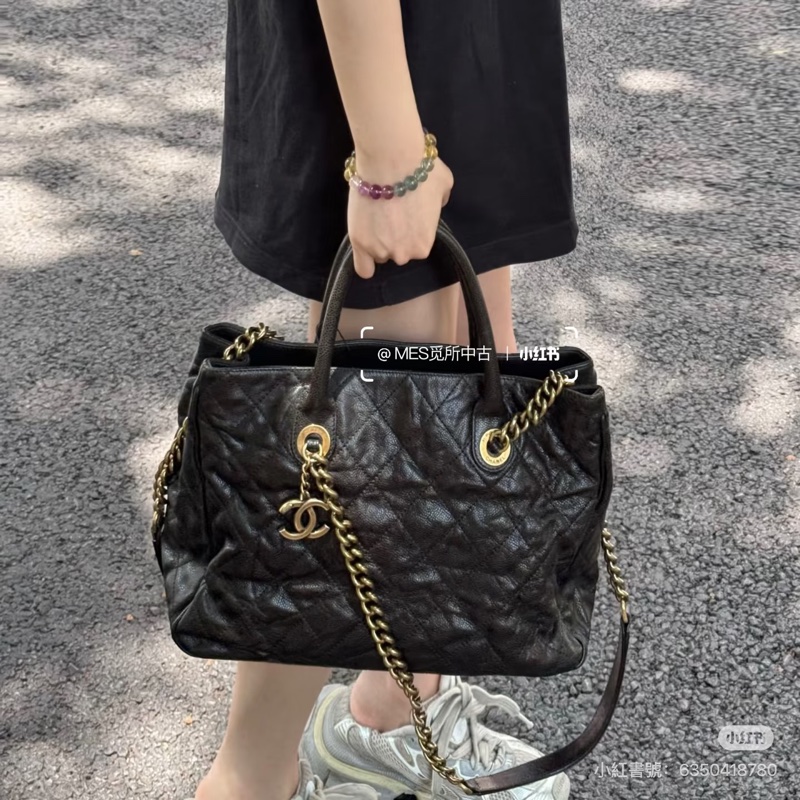 🈶保卡❤️ 香奈兒 #黑金 #荔枝皮 #托特包 #孟買系列-3