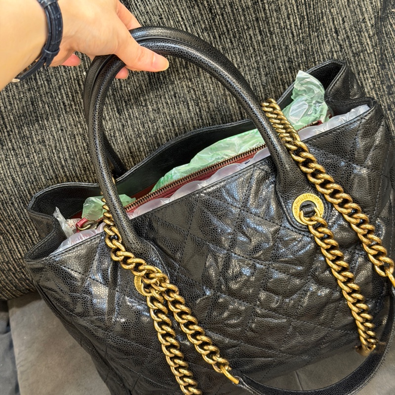 🈶保卡❤️ 香奈兒 #黑金 #荔枝皮 #托特包 #孟買系列-10
