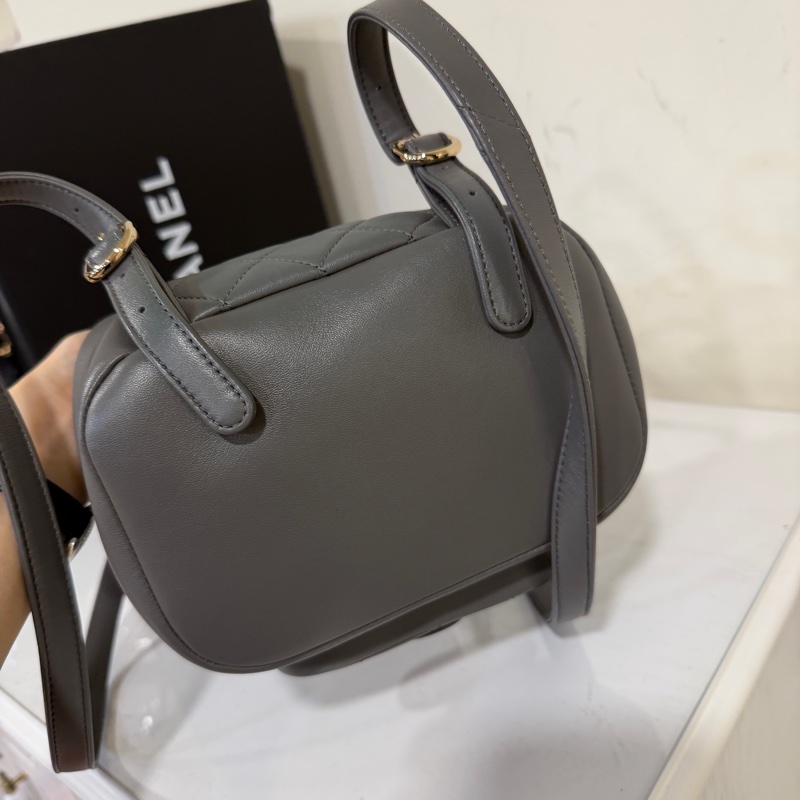 全新全配🈶購證❤️香奈兒 #灰金 #duma #雙肩包 #小號-7