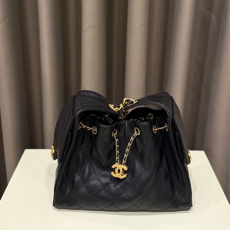 （99新美包）Chanel香奈兒 25bag 小號黑金-1