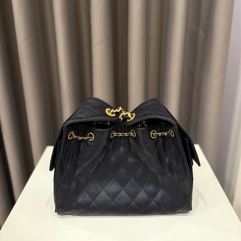 （99新美包）Chanel香奈兒 25bag 小號黑金-2