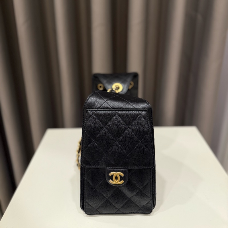 （99新美包）Chanel香奈兒 25bag 小號黑金-3