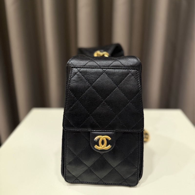 （99新美包）Chanel香奈兒 25bag 小號黑金-4