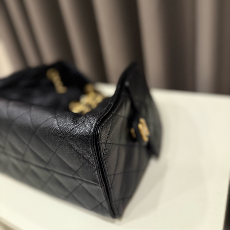 （99新美包）Chanel香奈兒 25bag 小號黑金-7