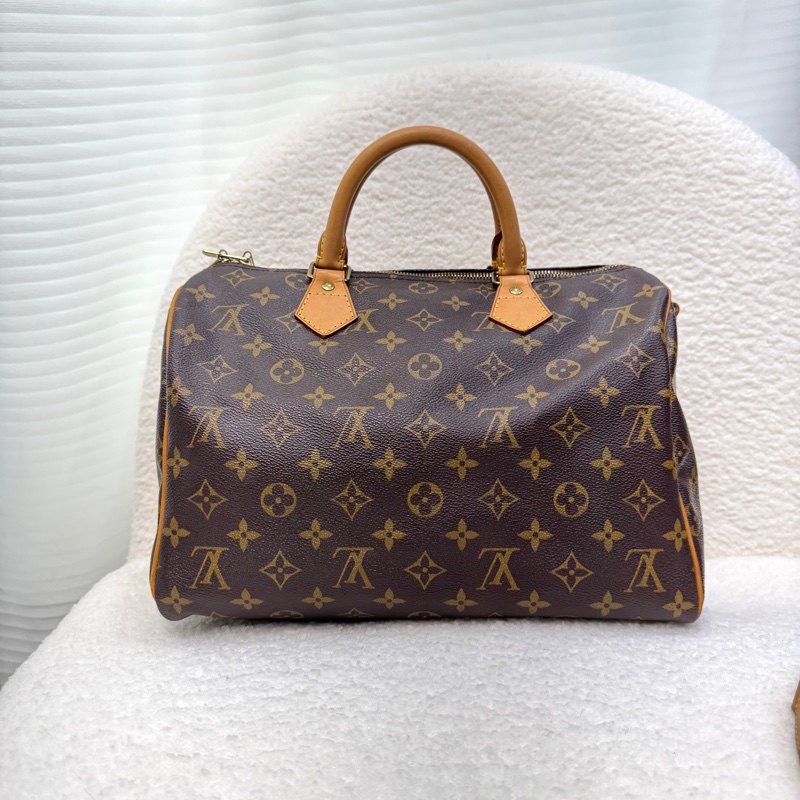 路易威登LV Speedy Bandoulière 30 原花背帶款手提斜背波士頓包 M41112-4