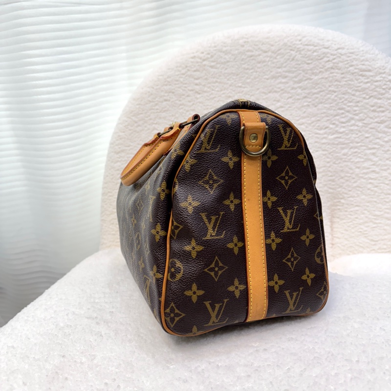 路易威登LV Speedy Bandoulière 30 原花背帶款手提斜背波士頓包 M41112-5