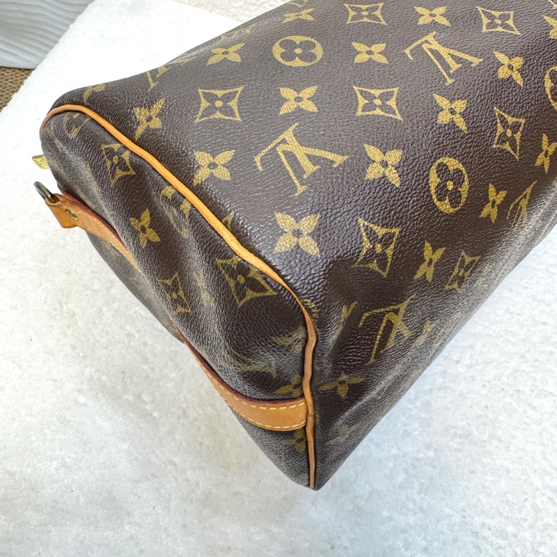 路易威登LV Speedy Bandoulière 30 原花背帶款手提斜背波士頓包 M41112-14