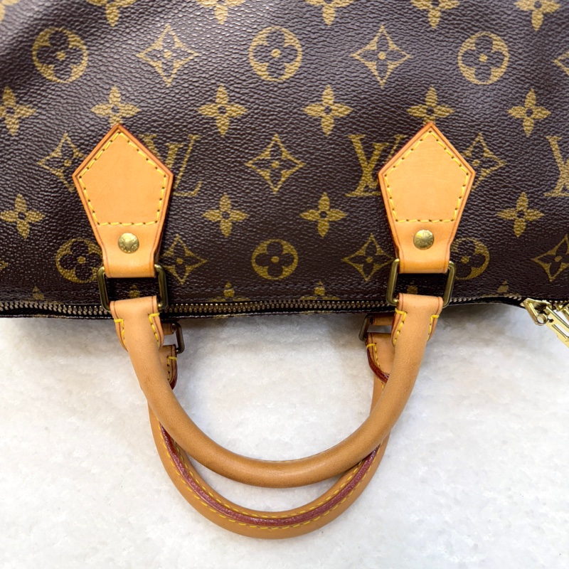 路易威登LV Speedy Bandoulière 30 原花背帶款手提斜背波士頓包 M41112-16