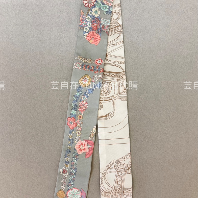 全新 愛馬仕 Hermes 2025年最美的 Twilly絲巾 華麗的繮轡花卉版-2