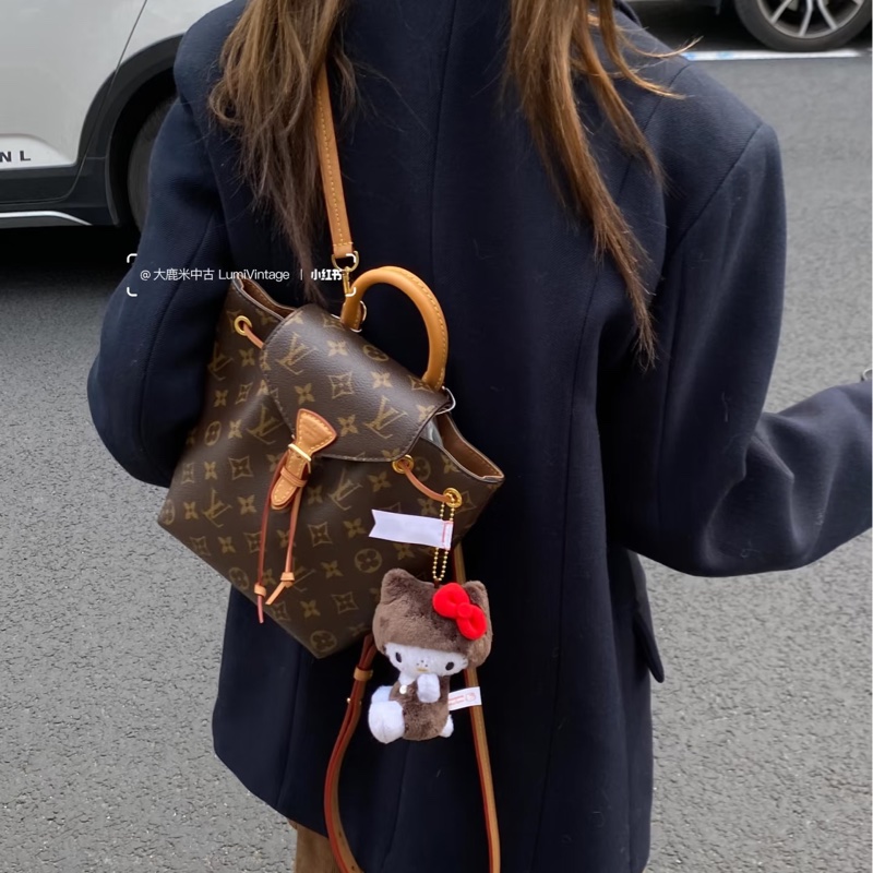 絕版晶片路易威登LV Montsouris BB 原花束口磁吸後背包 M45502-1